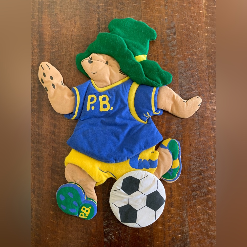 VTG Infantino Eden Toys Paddington Bear 🐻 2pc Sports ⚽️ ⚾️ Theme Wall Decor - Picture 2 of 10